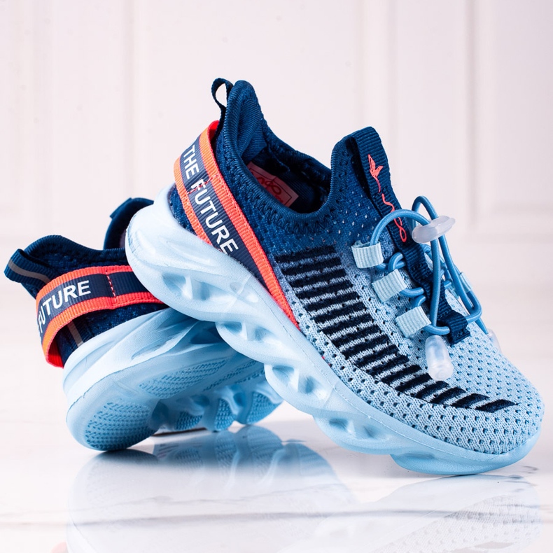 Chaussures de sport pour enfants Vico, matière bicolore bleu 1 Chaussures de sport pour enfants Vico, matière bicolore bleu 1