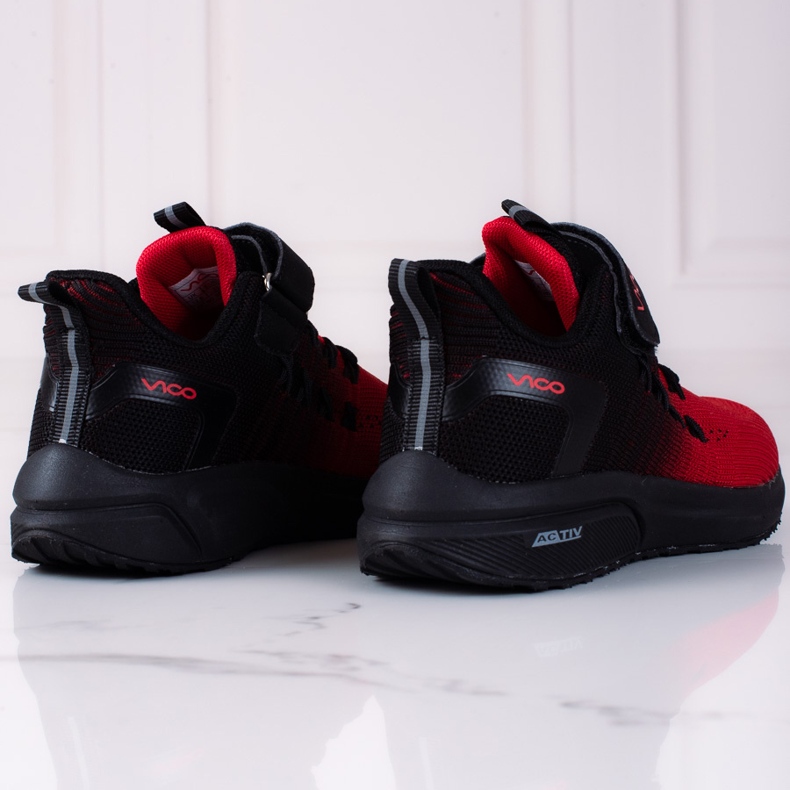 Chaussures de sport pour enfants Vico, noir clair et rouge 1