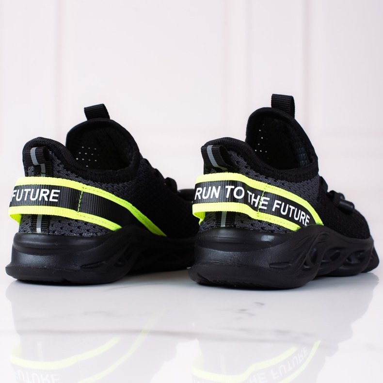 Chaussures de sport pour enfants Vico, matière bicolore le noir gris 1 Chaussures de sport pour enfants Vico, matière bicolore le noir gris 1