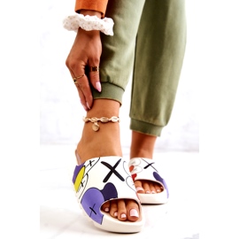 Flip en caoutchouc -flops avec imprimé blanc 1