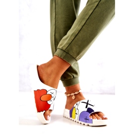 Flip en caoutchouc -flops avec imprimé blanc 2