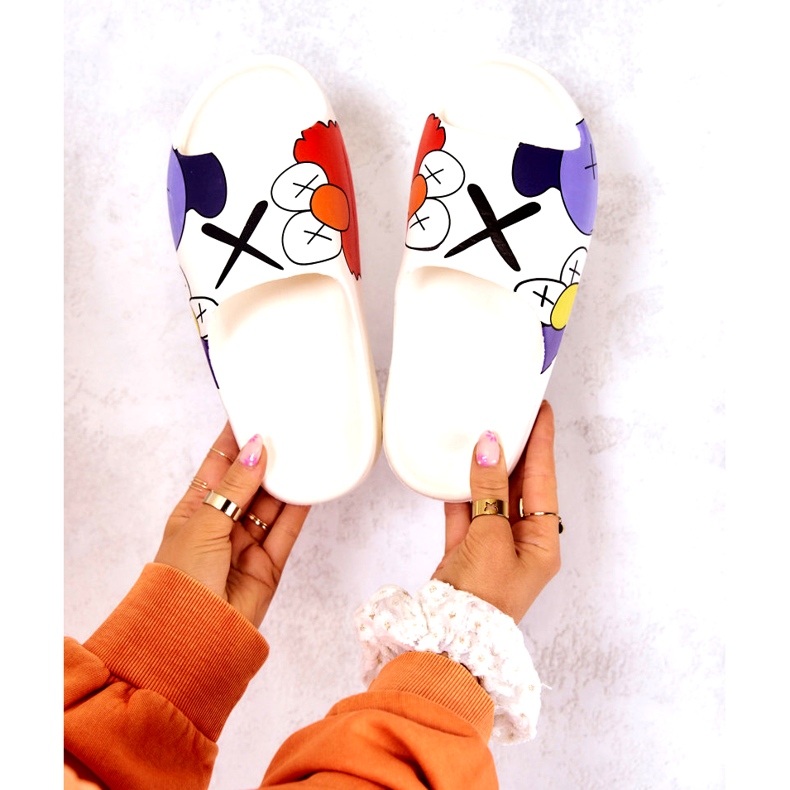 Flip en caoutchouc -flops avec imprimé blanc 4