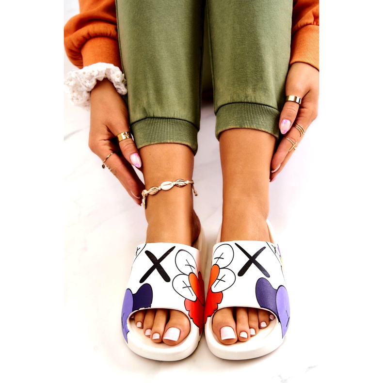 Flip en caoutchouc -flops avec imprimé blanc blanche 3