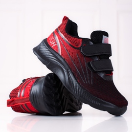 Baskets garçons Shelovet avec double velcro noir et rouge le noir 2