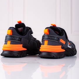 Vico Chaussures de sport garçon Shelovet à semelle épaisse multicolore orange gris 1