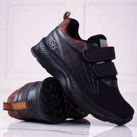 Baskets garçon Shelovet avec double velcro noir 1