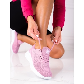 Chaussures de sport SHELOVET roses pour femmes avec laçage 1
