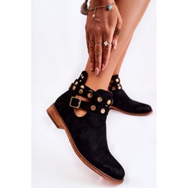 WS1 Bottes pour femmes à jets sur un talon plat Noir Larino le noir 5