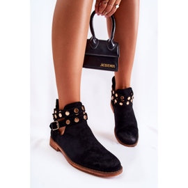 WS1 Bottes pour femmes à jets sur un talon plat Noir Larino le noir 3
