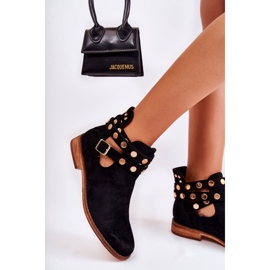 WS1 Bottes pour femmes à jets sur un talon plat Noir Larino le noir 4