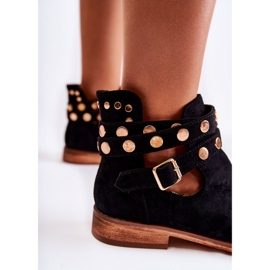 WS1 Bottes pour femmes à jets sur un talon plat Noir Larino le noir 8