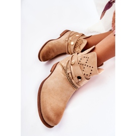 WS1 Bottines En Daim Sur Un Compensé Caché Beige Verine 1