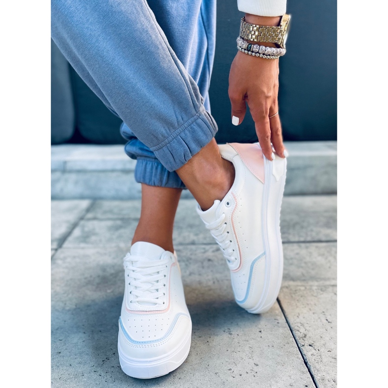 Eila Baskets roses blanche bleu 2 Eila Baskets roses blanche bleu 2