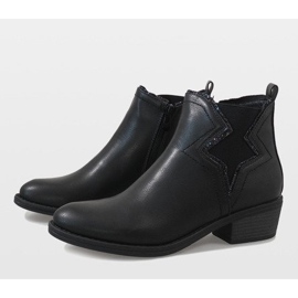 Kayla Shoes Bottes isolées noires avec une étoile 6307-1 le noir 2