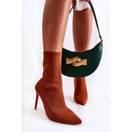 Bottes Hautes Pour Femmes Avec Une Chaussette Sur Un Talon Haut Camel Luisell brun 3