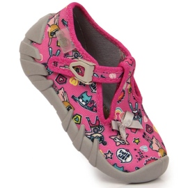Befado Jr BEF2R chaussons roses avec fermeture 1