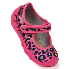 Befado Jr BEF1G chaussons velcro rose léopard 1