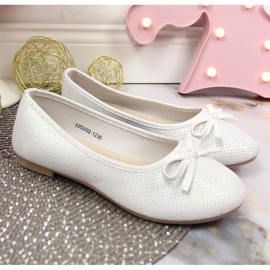 Ballerines à nœud eVento Jr EVE359B blanc blanche 2