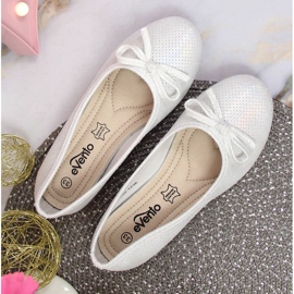 Ballerines à nœud eVento Jr EVE359B blanc blanche 3