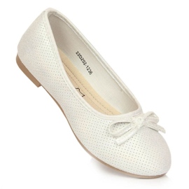 Ballerines à nœud eVento Jr EVE359B blanc blanche 4