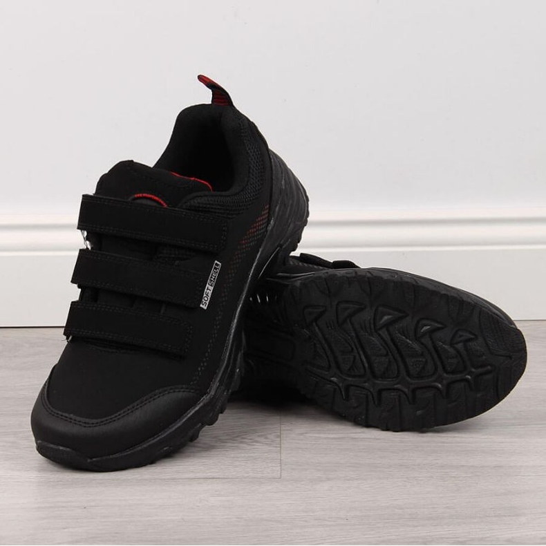 American Club W AM838A Velcro Chaussures de trekking noir-rouge 1