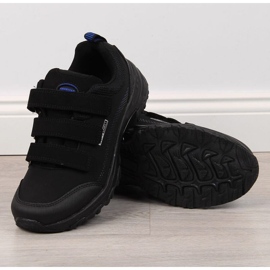 Chaussures de randonnée velcro noires et bleues American Club W AM838B 1