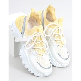 Aditi Chaussures de sport chaussettes jaunes blanche 2