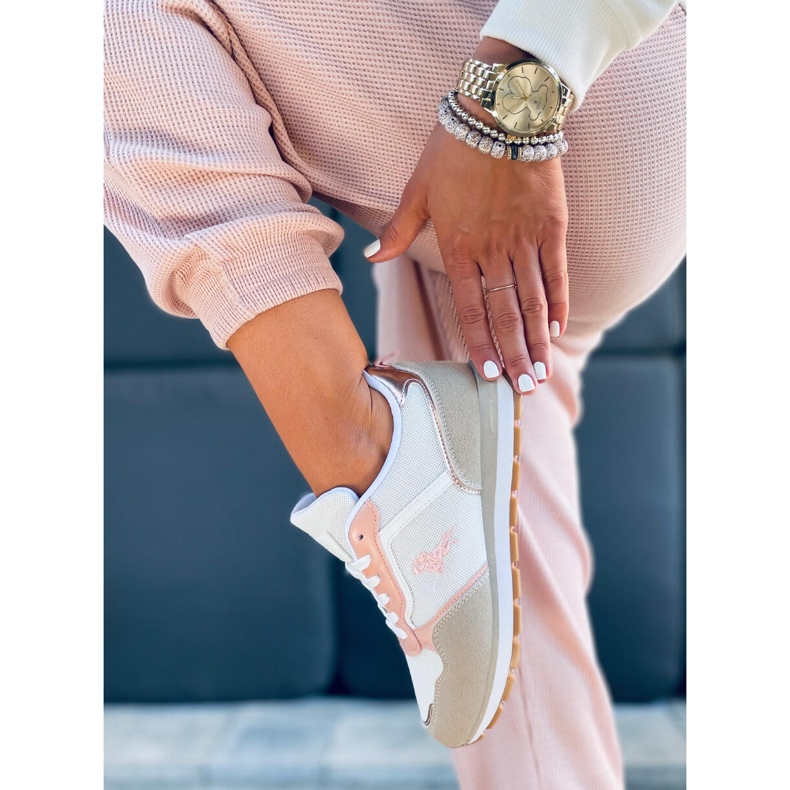 Chaussures de sport femme Furlo Rose beige blanc 1