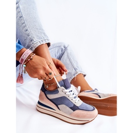 PS1 Chaussures Sport Daim Femme Bleu-Gris Elisse rose 1