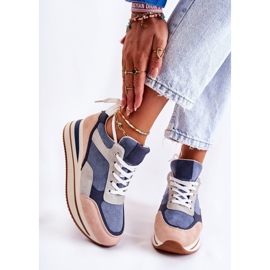 PS1 Chaussures Sport Daim Femme Bleu-Gris Elisse rose 2