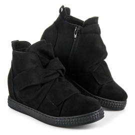 Bella Star Baskets compensées sport en daim le noir 1