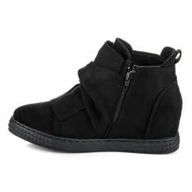 Bella Star Baskets compensées sport en daim le noir 2