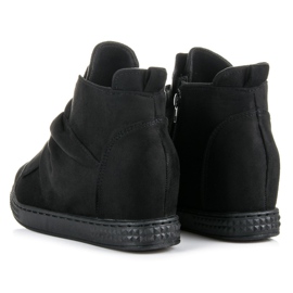 Bella Star Baskets compensées sport en daim le noir 3