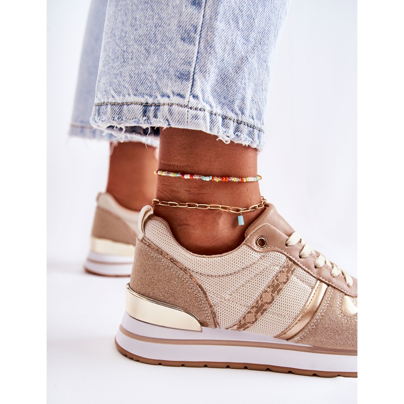 PG1 Chaussures de sport nouées classiques pour femmes beiges Elenes 2