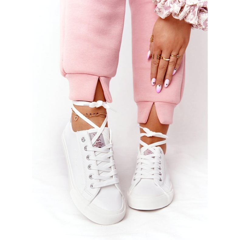 Big Star Baskets en cuir écologique pour femmes Cross Jeans HH2R4001C Blanc blanche 3