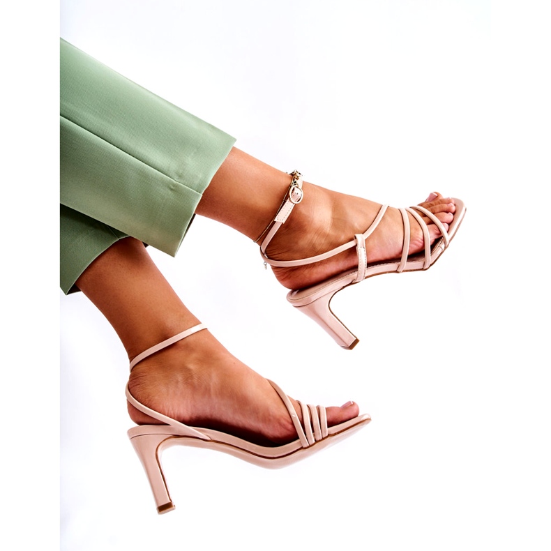 WS1 Sandales Laquées Classiques à Talons Hauts Beige Milani 6