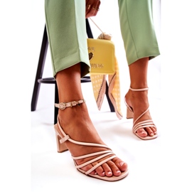 WS1 Sandales Laquées Classiques à Talons Hauts Beige Milani 5