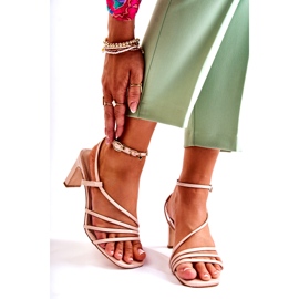 WS1 Sandales Laquées Classiques à Talons Hauts Beige Milani 1