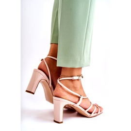 WS1 Sandales Laquées Classiques à Talons Hauts Beige Milani 2