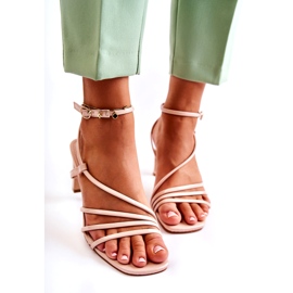 WS1 Sandales Laquées Classiques à Talons Hauts Beige Milani 4