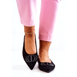 PS1 Ballerines En Daim Dans Le Noir Neriso Spitz 4