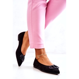 PS1 Ballerines En Daim Dans Le Noir Neriso Spitz 5