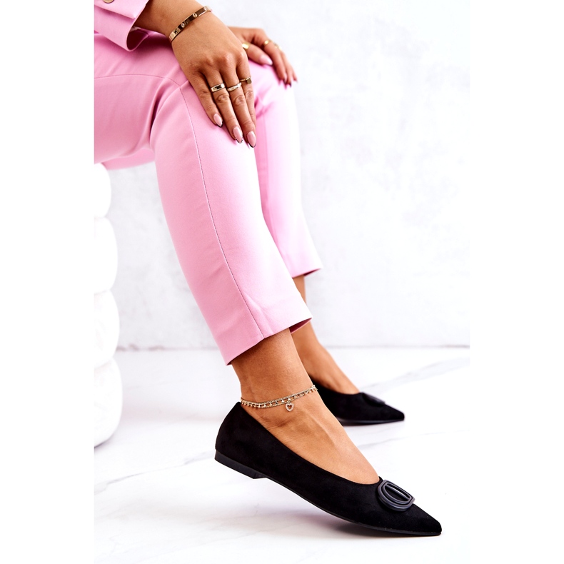 PS1 Ballerines En Daim Dans Le Noir Neriso Spitz 6