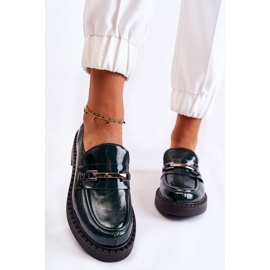 Chaussures Laquées Avec Ornement En Argent Hestill Vert 1