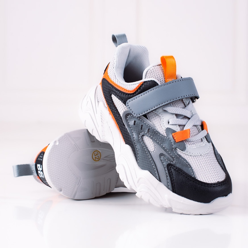 Baskets garçon Shelovet sur plateforme épaisse grise multicolore 1