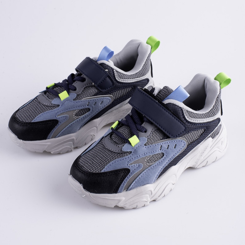 Baskets garçon Shelovet sur une plate-forme bleue épaisse bleu marin multicolore 2