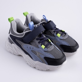 Baskets garçon Shelovet sur une plate-forme bleue épaisse bleu marine multicolore 1