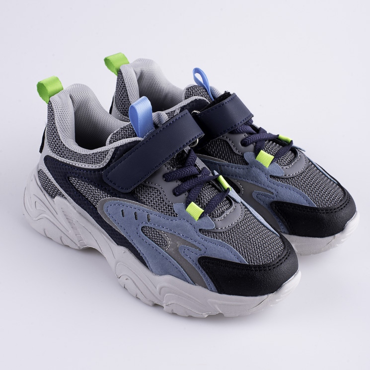 Baskets garçon Shelovet sur une plate-forme bleue épaisse bleu marine multicolore 1