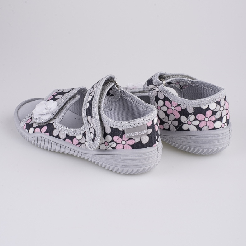 Chaussons fille Viggami Emilka fleurs bleu marine multicolore 1