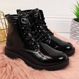 Bottines bovver noires fille Big Star II374045 2